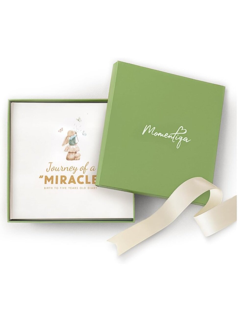 NEW Jouney Of A Miracle Baby Memory Book Gift Box Birth 5 year Ink Pad Footprint